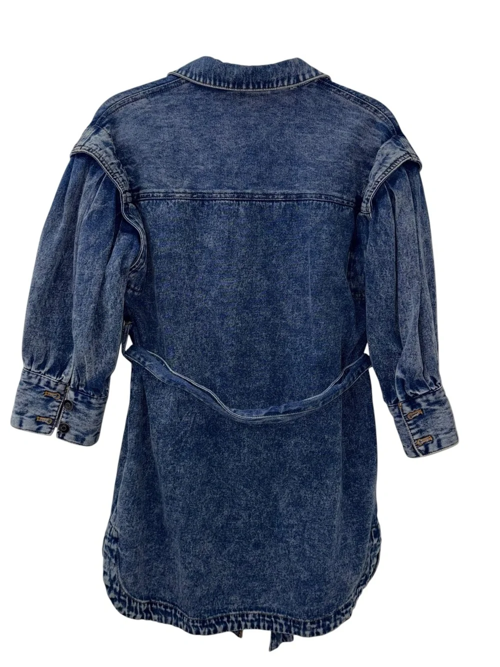 FUTURE COLLECTIVE WITH KAHLANA BARFIELD BROWN half Sleeve Utility Denim sz 4